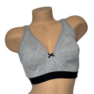 Cacique‎ Womens Size 44C Lightly Lined No Wire Full Coverage Bra Cotton Gray